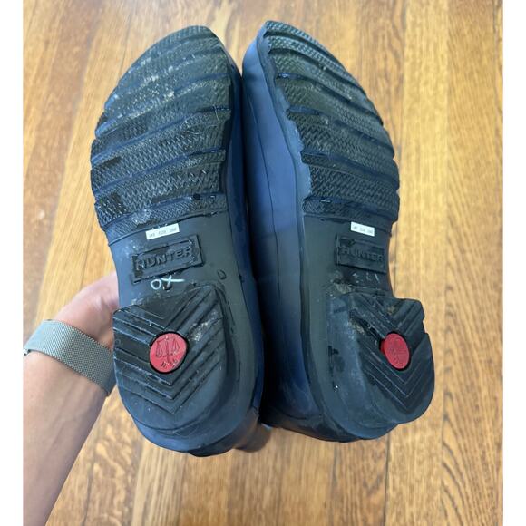 Hunter Women's Blue Plaid Rain Boots Size 8 - Picture 8 of 9